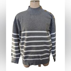 Gray Striped Women's Sweatshirt